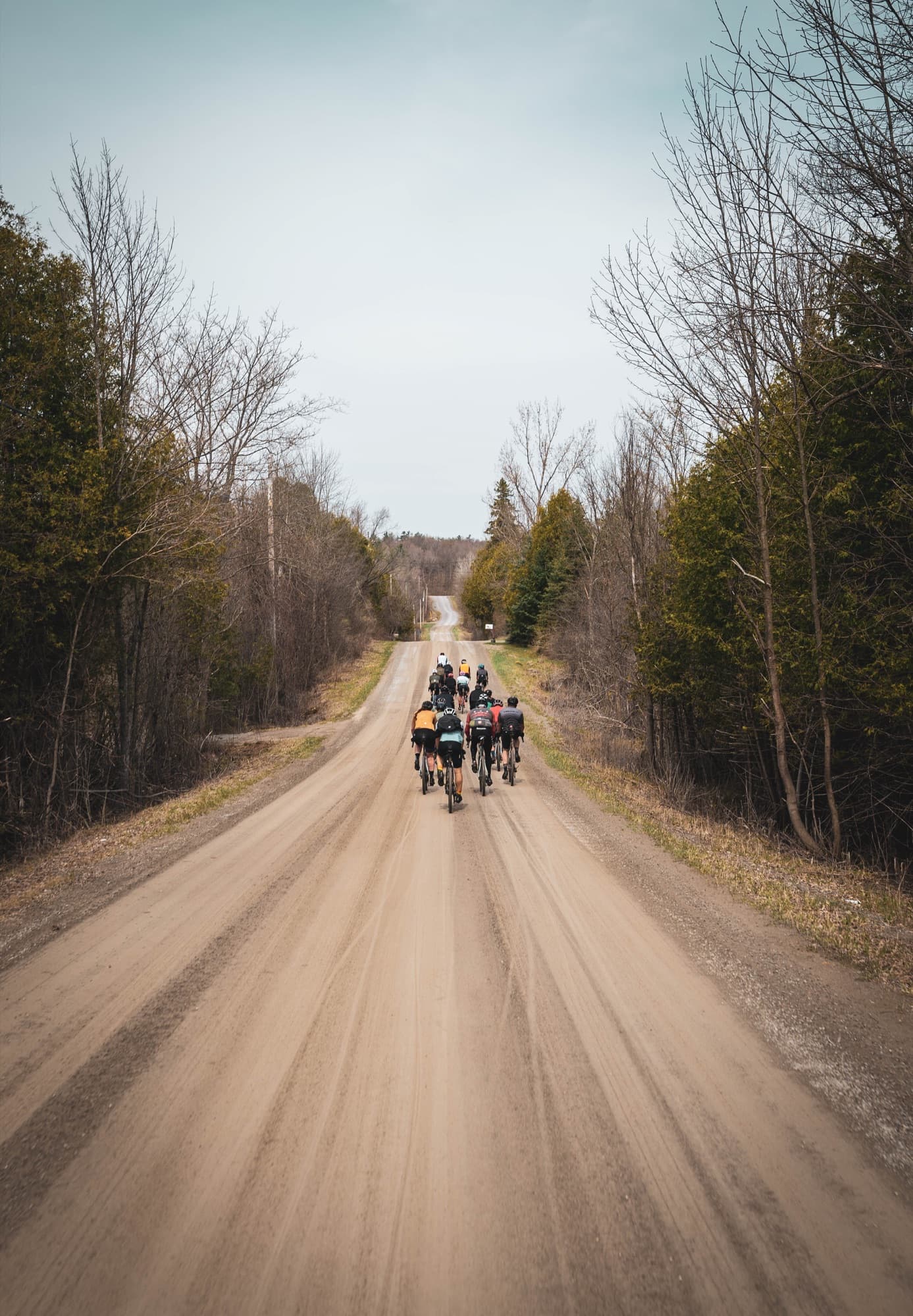 Long gravel straights outside town