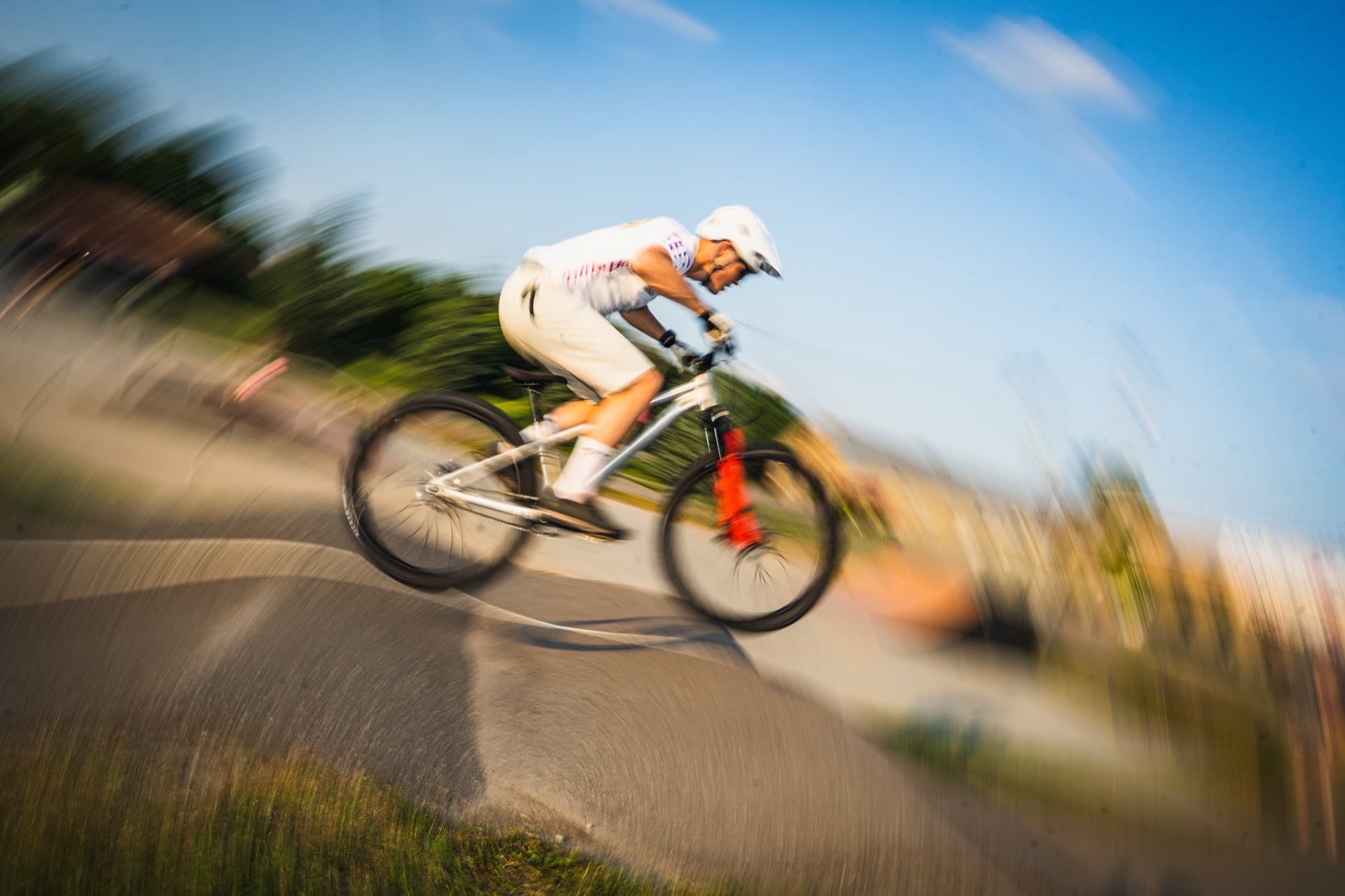 Speed blur on the berm