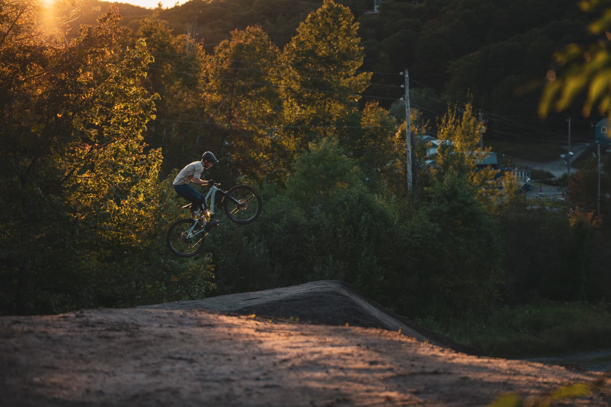 Sunset send on the pump track