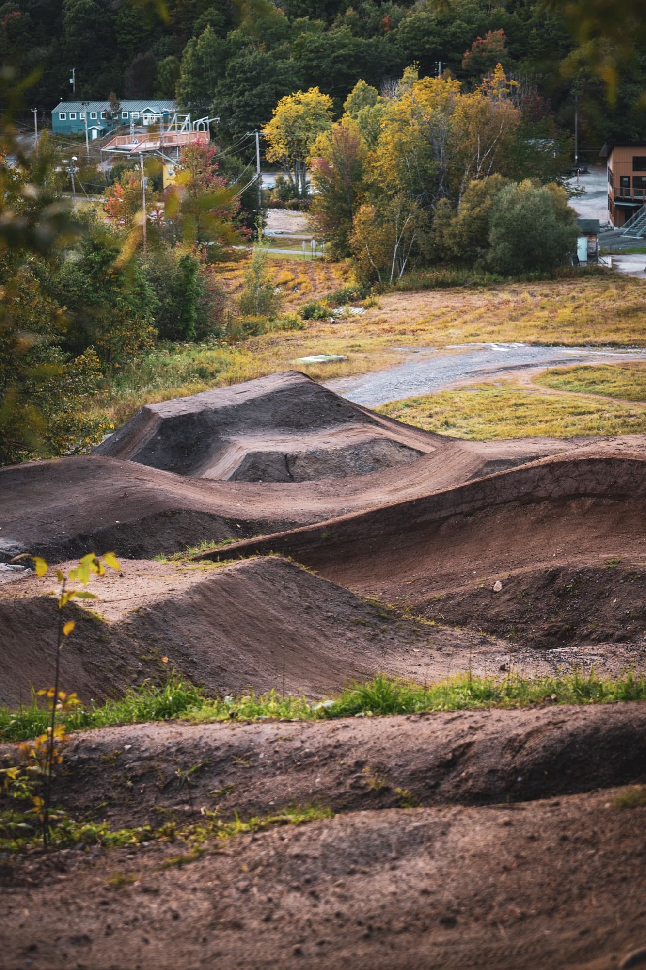 The pump track from above