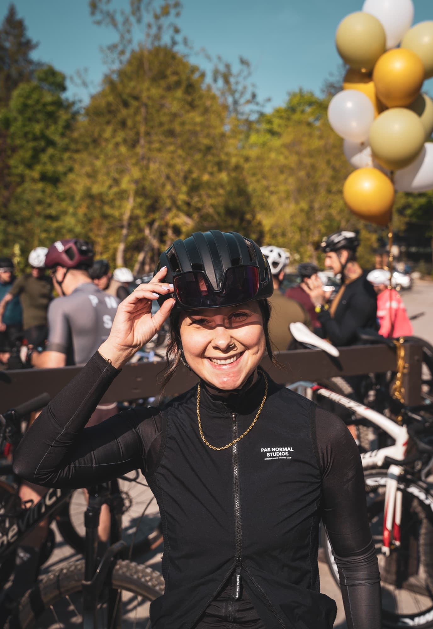 Balloons and a big grin at the start