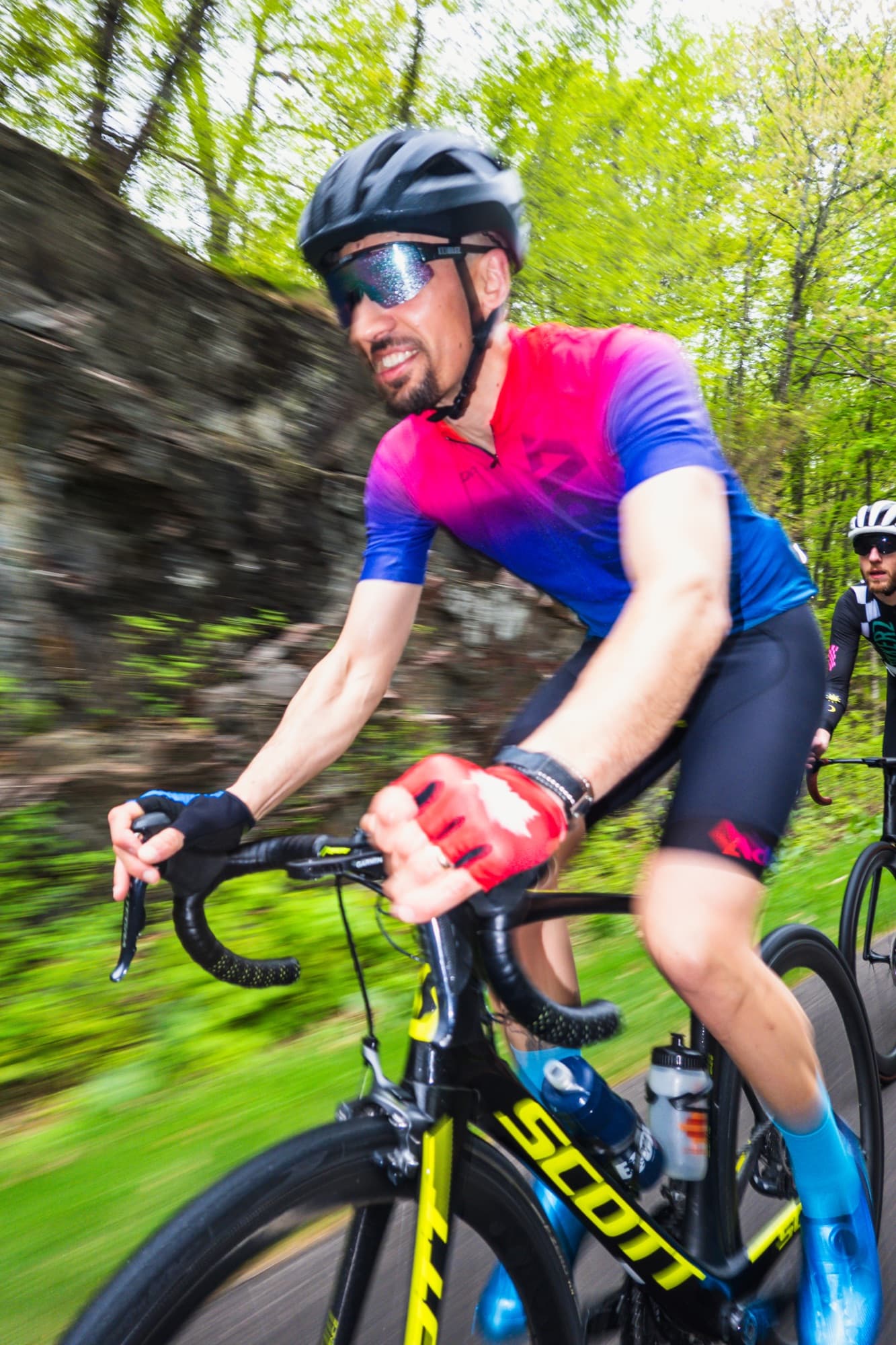 All smiles on the climb
