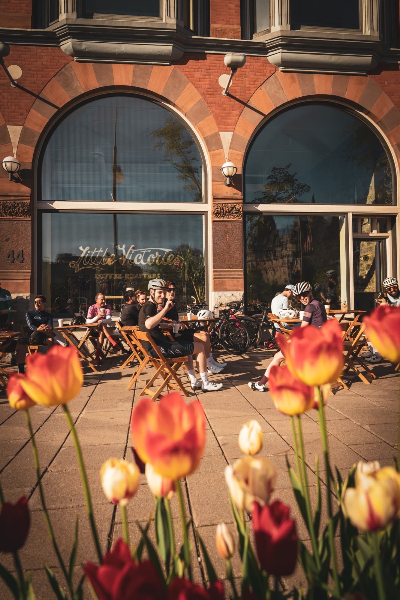 Spring at the café tables