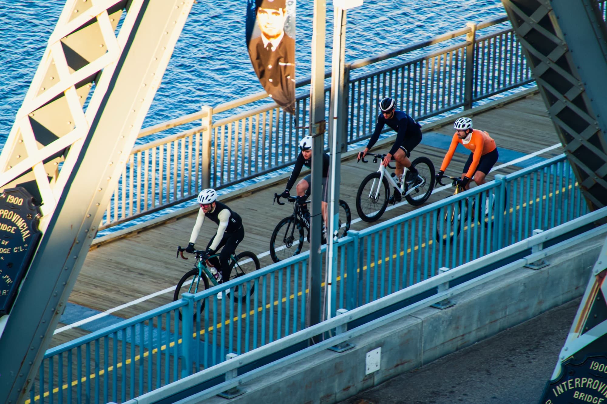 The group on the Alexandra Bridge