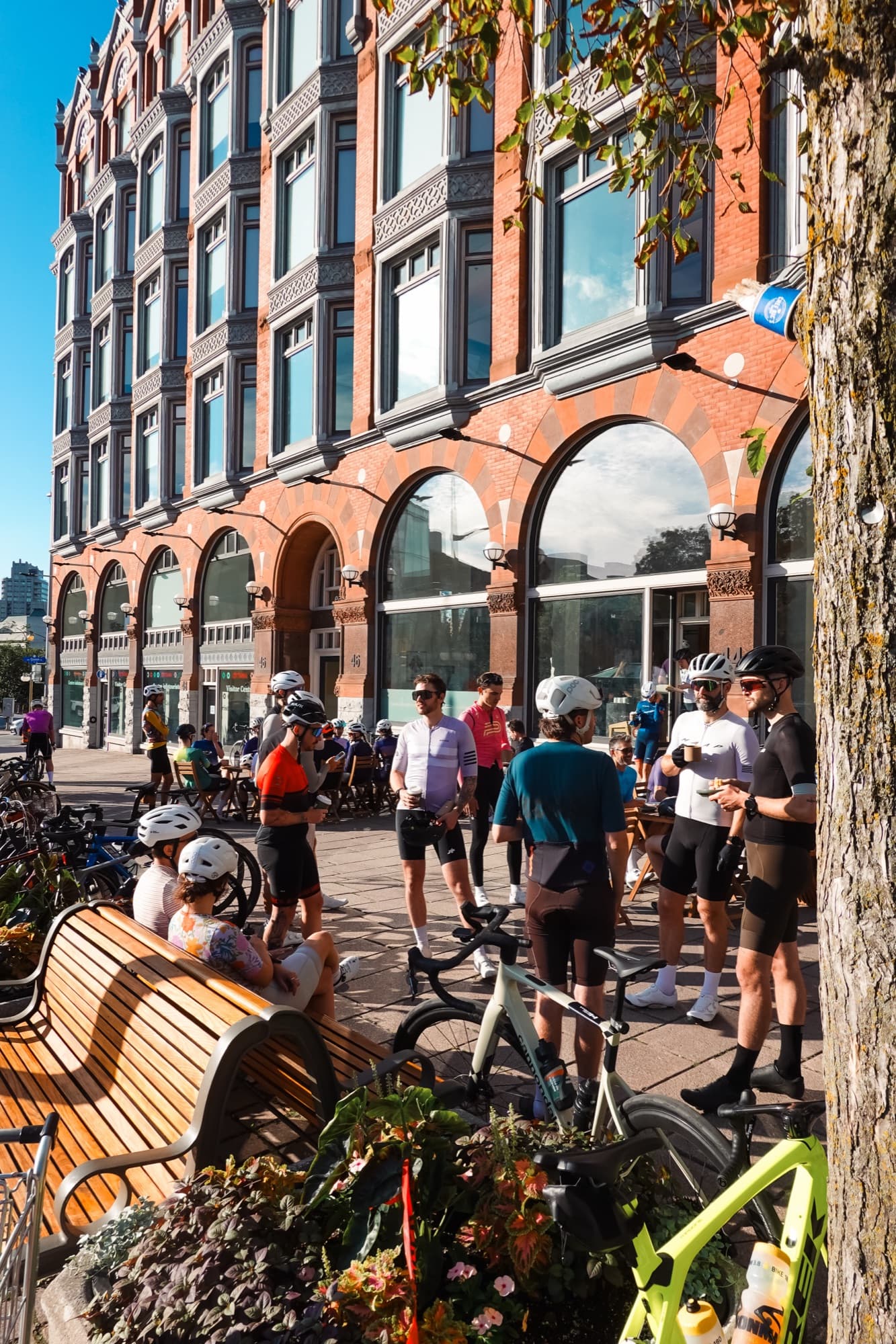 Bikes stacked up along Elgin Street