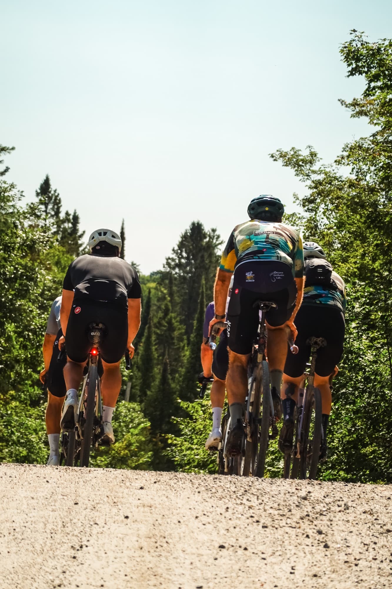 Three abreast on the climb