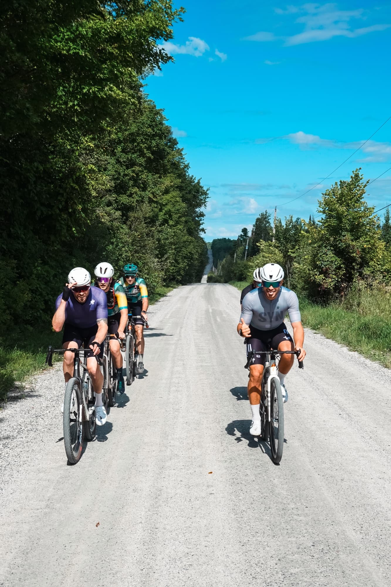 Two groups meet on the gravel
