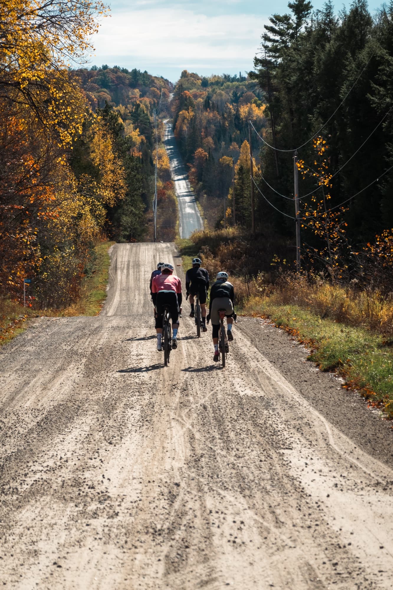 Down the long gravel straight