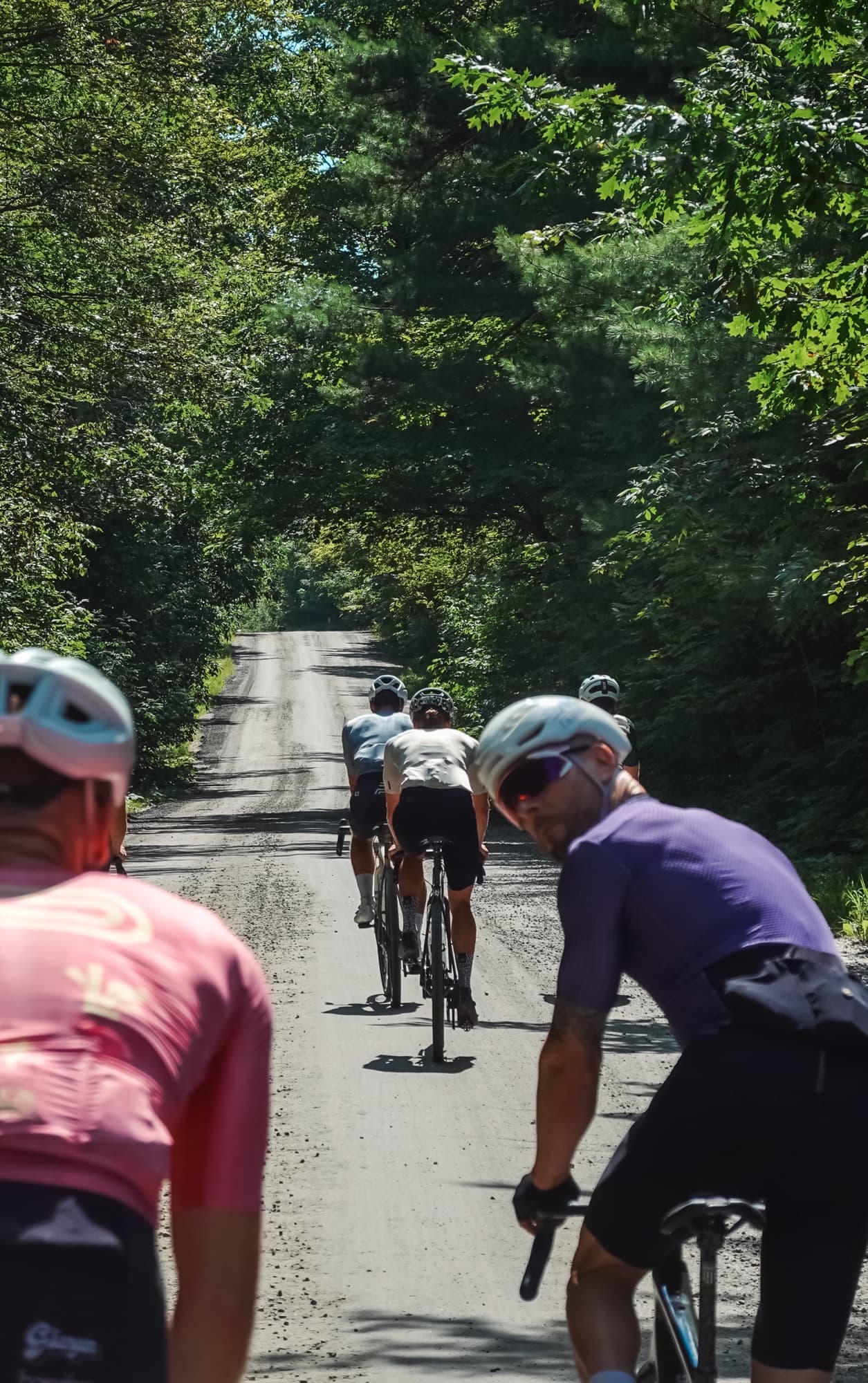 Into the shade on the concession roads